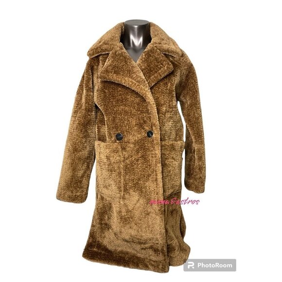 Rachel Zoe Faux Fur Teddy Bear Coat Sz Medium‎ NWT Jacket cold - Picture 1 of 5